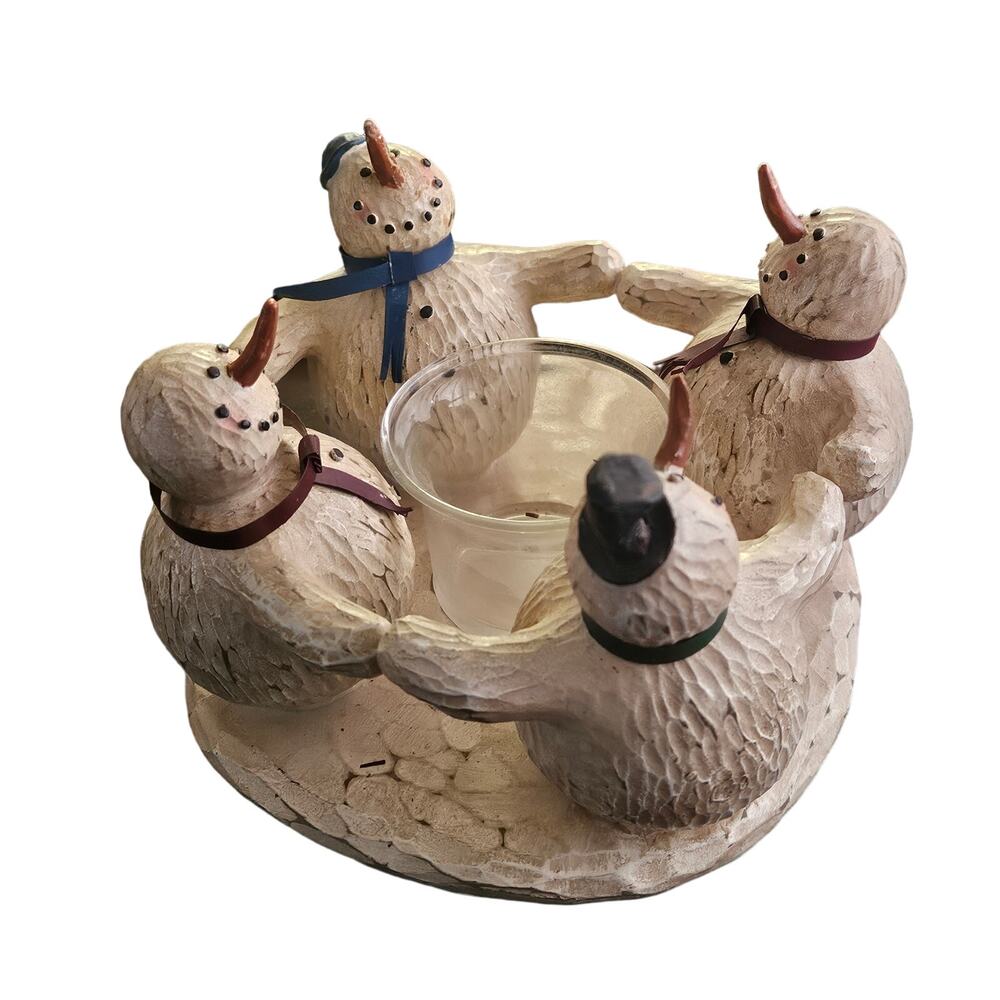 Home Interiors Circle of Friends Snowman Candle Holder